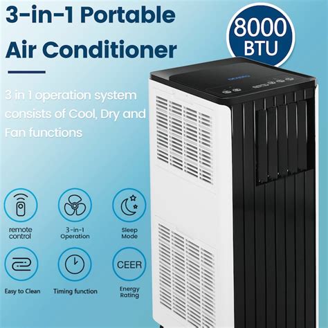 Edendirect 5000 Btu Doe 120 Volt White Vented Portable Air