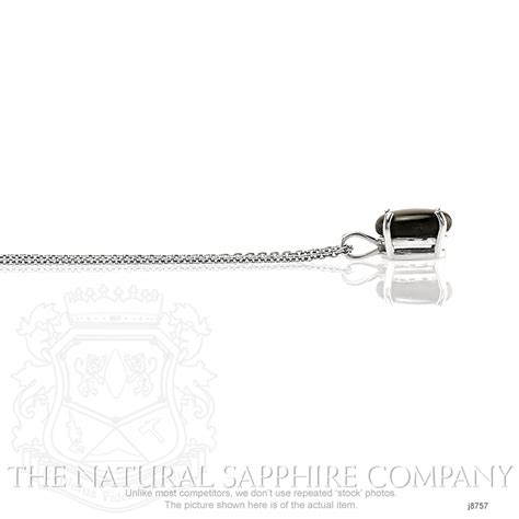 Black Sapphire Pendant - Oval 3.22 Ct. - 14K White Gold #J8757