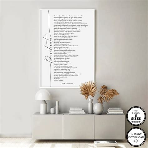 Desiderata Print Poem By Max Ehrmann Literature Desiderata Printable Poem Max Ehrmann