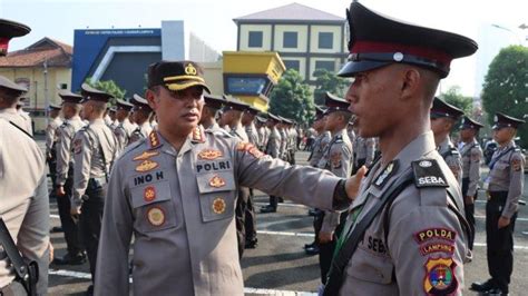 Kapolresta Bandar Lampung Polda Lampung Pimpin Apel Latja Siswa Diktuk