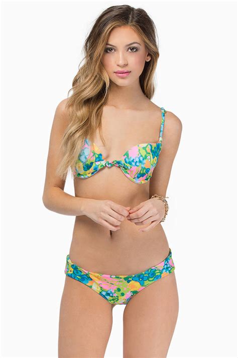 Sandy Bikini Bottom In Mint Floral Tobi Us