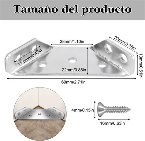 10 Conectores De Esquina De Muebles De Acero Inoxidable Conector