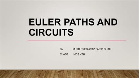 Euler Paths And Circuits Ppt