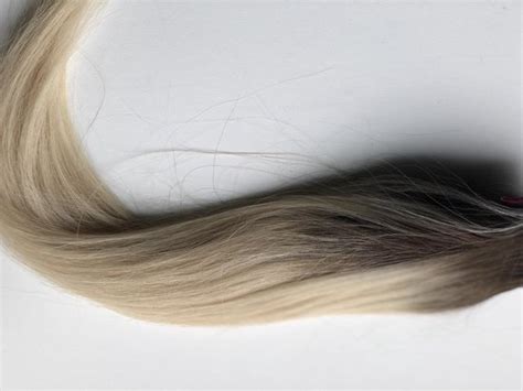 Paardenstaart Echthaar 40cm Met Donkere Uitgroei Blond Ponytail 100