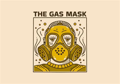 Vintage art illustration of man wearing gas mask 14213997 Vector Art at ...