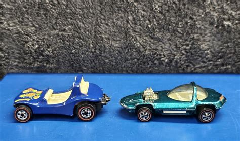 Lot Of 2 Vintage Redline Hot Wheels 1967 Silhouette Aqua 1969 Dune Daddy Blue Ebay