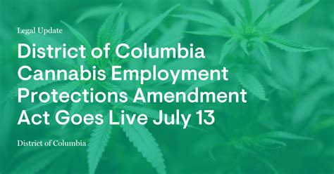 District Of Columbia Cannabis Employment Protections Amendment Act Goes