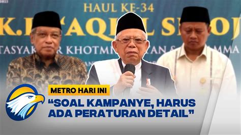 Wapres Ma Ruf Amin Tanggapi Soal Kampanye Di Lingkungan Pendidikan