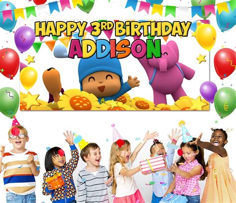 Pocoyo Birthday Banner Party Decorations Personalized Banner Pocoyo