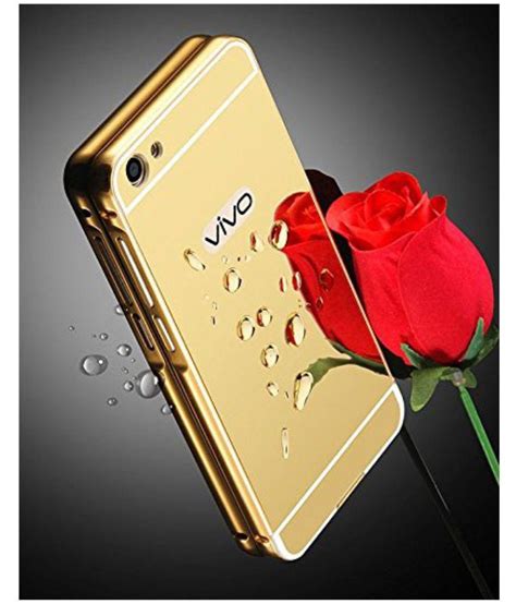 Vivo V5 Mirror Back Covers Micomy Golden Plain Back Covers Online