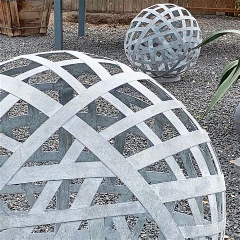 Zinc Garden Spheres Woven Steel Sculptures