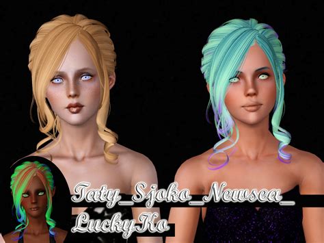 Newsea S Lucky Hairstyle Retextured By Taty Sims Hairs