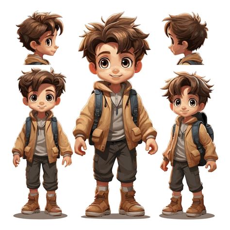 Premium Vector Set Of Cartoon Boy Character Vector Illustration