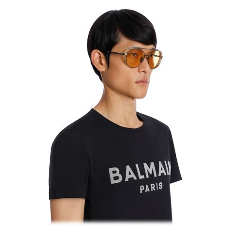 Balmain Black And Gold Tone Titanium Brigade Ii Sunglasses Balmain Eyewear Avvenice