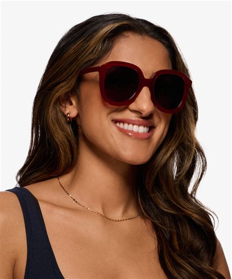 Wendy Square Burgundy Frame Sunglasses For Women Eyebuydirect