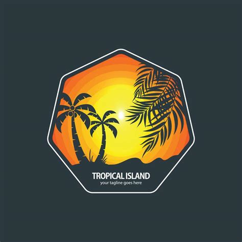 Tropical Island logo vector 27202310 Vector Art at Vecteezy