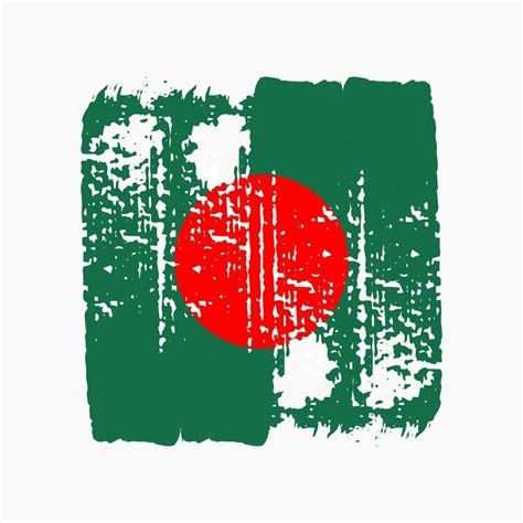 Bangladesh Flag With Brush Strokes Vector Illustration Bangladesh Flag