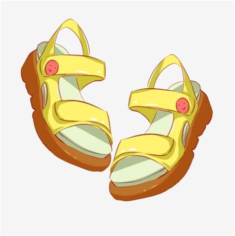 Sandal PNG Image, Smiley Yellow Platform Sandals, Sandals Clipart ...