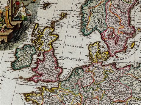 Vintage Map of Europe 1700