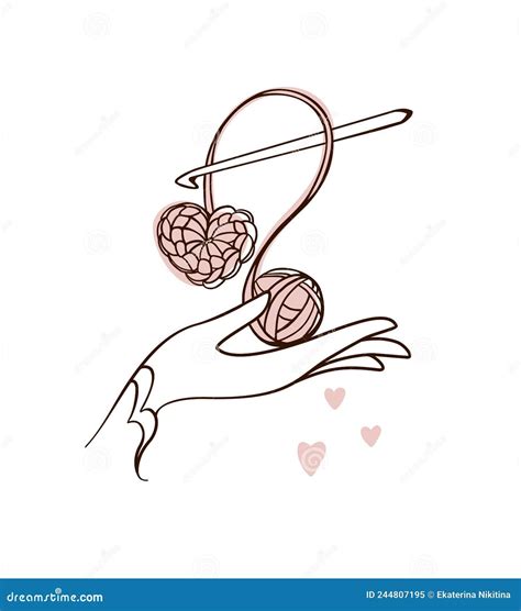 Crochet Heart Crochet My Hobby Logo Vector Illustration 2024