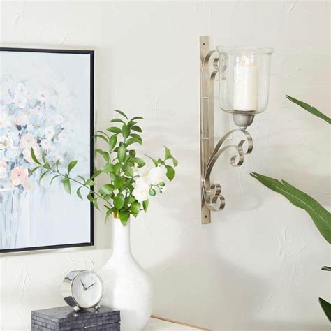 Reviews For Litton Lane In Silver Metal Single Candle Wall Sconce