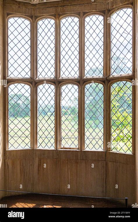 The latticed oriel window at Lacock Abbey photographed in 1835 by William Henry Fox Talbot to ...