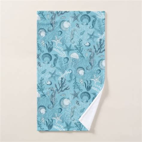 Aqua Blue Ocean Underwater Sea Life Bath Towel Set Zazzle