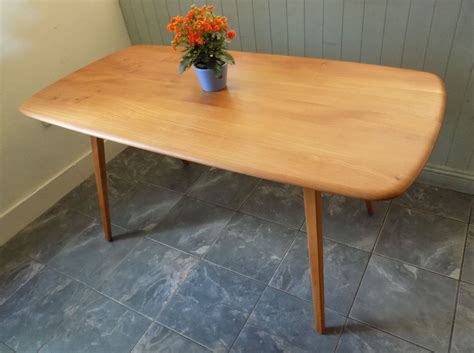 263 Ercol Windsor Plank Dining Table Restored Beech And Elm