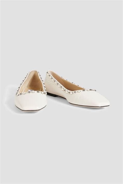 Jimmy Choo Mirele Embellished Leather Ballet Flats The Outnet