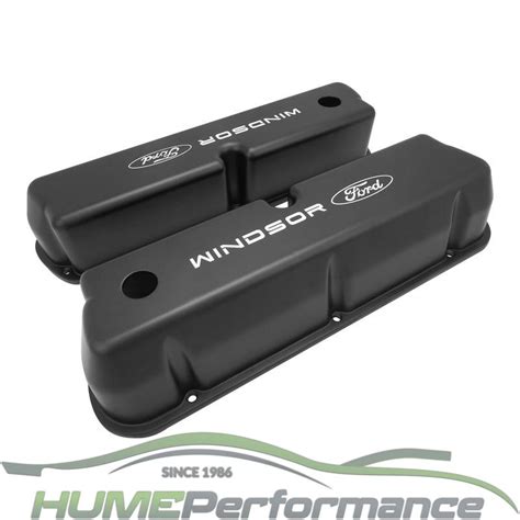 Ford V8 289 302 351 Windsor Valve Covers Cast Alloy Black Tall Hume