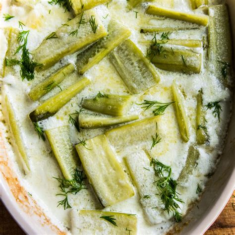 Baked Cucumbers In Garlic Cream