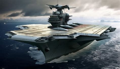 Premium AI Image | Carrier based aircraft launches and takes off