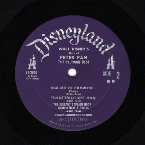 DisneylandRecords Walt Disney S Peter Pan ST 3910