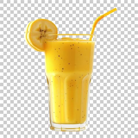 Smoothie De Banana Em Vidro Isolado Sobre Um Fundo Transparente PSD