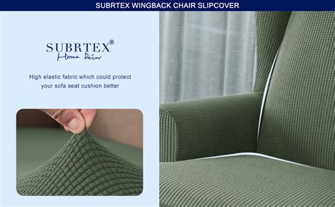 Subrtex Pieces Spandex Elastic Arm Wingback Cover Wing Chair Waffle