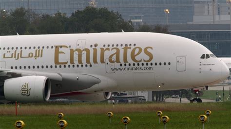 Emirates Airbus A380-800 Superjumbo Jet stands at the airport 28049373 ...