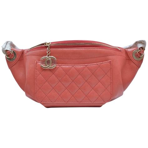 Chanel Pink Fanny Pack Pink Lambskin Waist Belt Bag Sold Out NEW at 1stDibs | chanel waist bag 2018