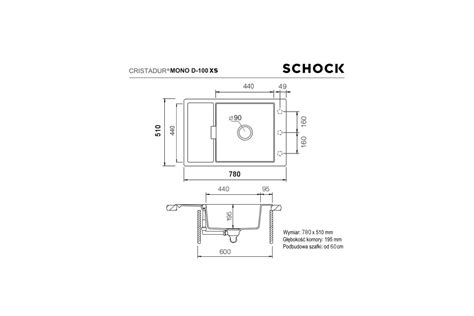 SCHOCK Zlewozmywak MONO D 100XS Silverstone CRISTADUR LINIA STUDIO