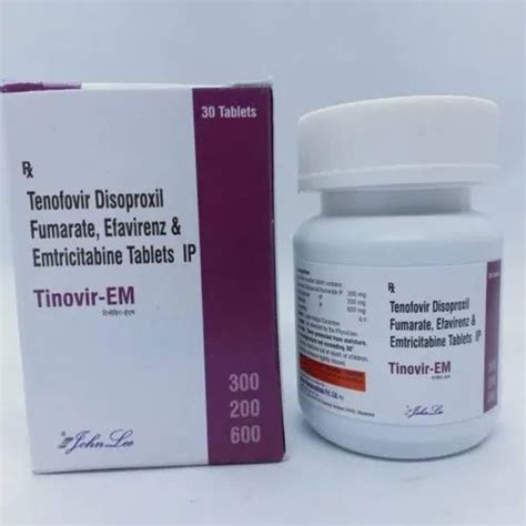 Tenofovir Disproxil Fumarate Ip 300mg Efavirenz Ip 200mg Emtricitabine Ip 600mg Tablets At Rs