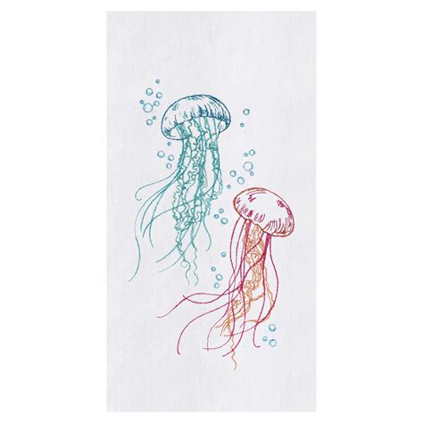 Jellyfish Bubbles Embroidered Flour Sack Cotton Kitchen Towel Michaels