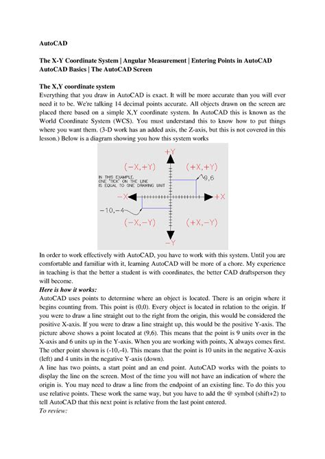 Lesson 2 Computer Aided Design Lecture Notes AutoCAD The X Y