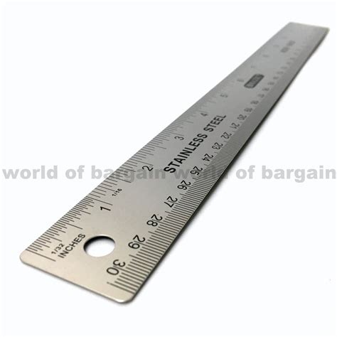 12 Inch METAL RULER Stainless Steel Straight Edge Drawing Cutting Non Skid Back - Etsy