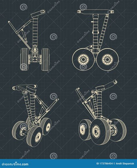 Airplane Landing Gear Drawings Stock Vector Illustration Of Pillar Plane 173786454