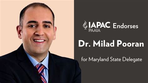 Iapac Endorses Milad Pooran For Maryland State Delegate Paaia