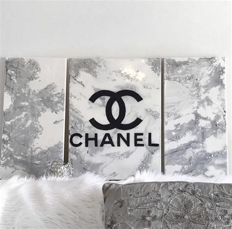 Chanel Painting, 3 Piece Canvas Chanel Inspired Painting, Chanel Wall Art, Fashion Wall Art ...