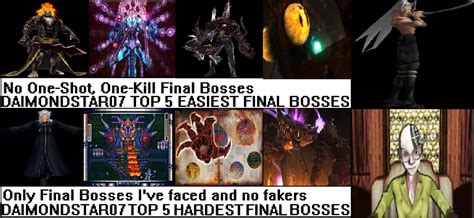 Top 5 Easiesthardest Final Bosses By Dbzfan12 On Deviantart