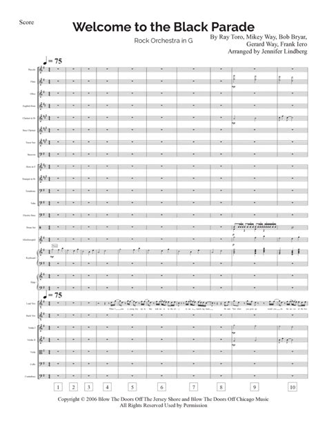 Welcome To The Black Parade - Full Orchestra - Digital Sheet Music ...