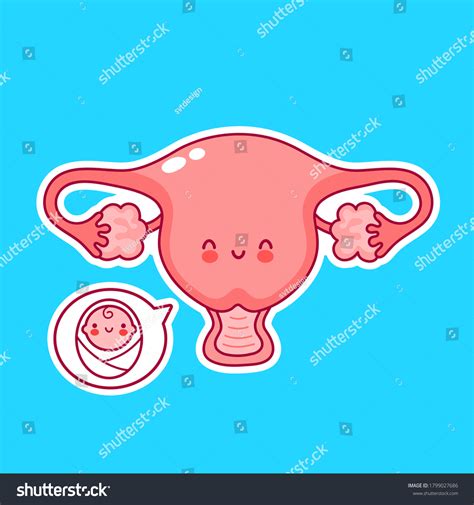 Cute Happy Funny Woman Uterus Organ Stock Vector Royalty Free 1799027686 Shutterstock