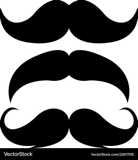 Black retro mustaches Royalty Free Vector Image