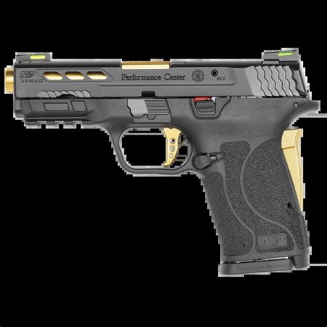 Buy Smith And Wesson Performance Center Mandp 9 Shield Ez Gold Ported Barrel No Thumb Safety Pistol